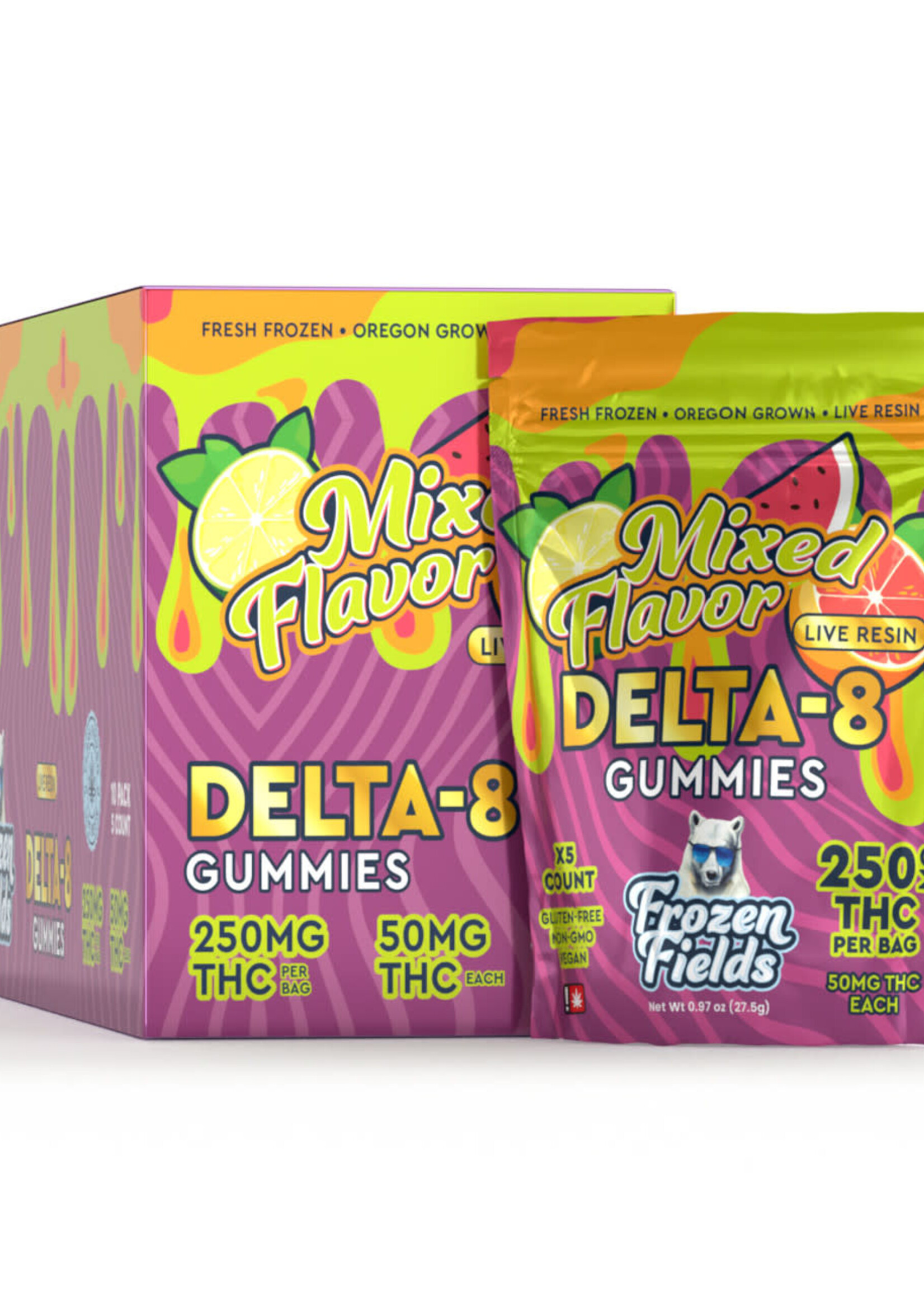 Frozen Fields Frozen Fields - D8 - Gummies - Live Resin - 250 MG