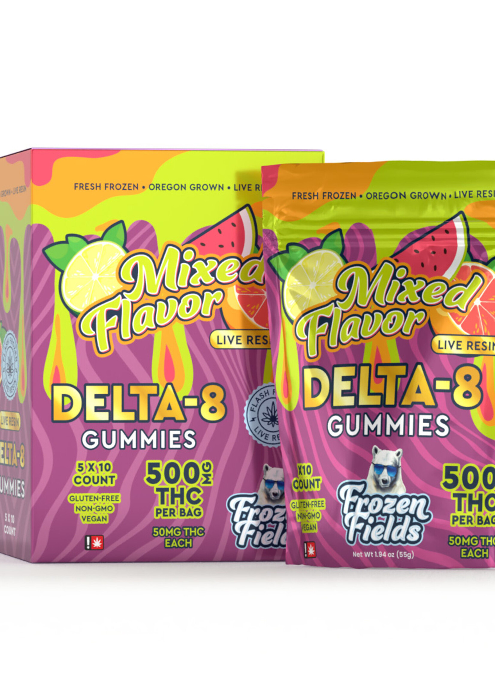 Frozen Fields Frozen Fields - D8 - Gummies - Live Resin - 500 MG
