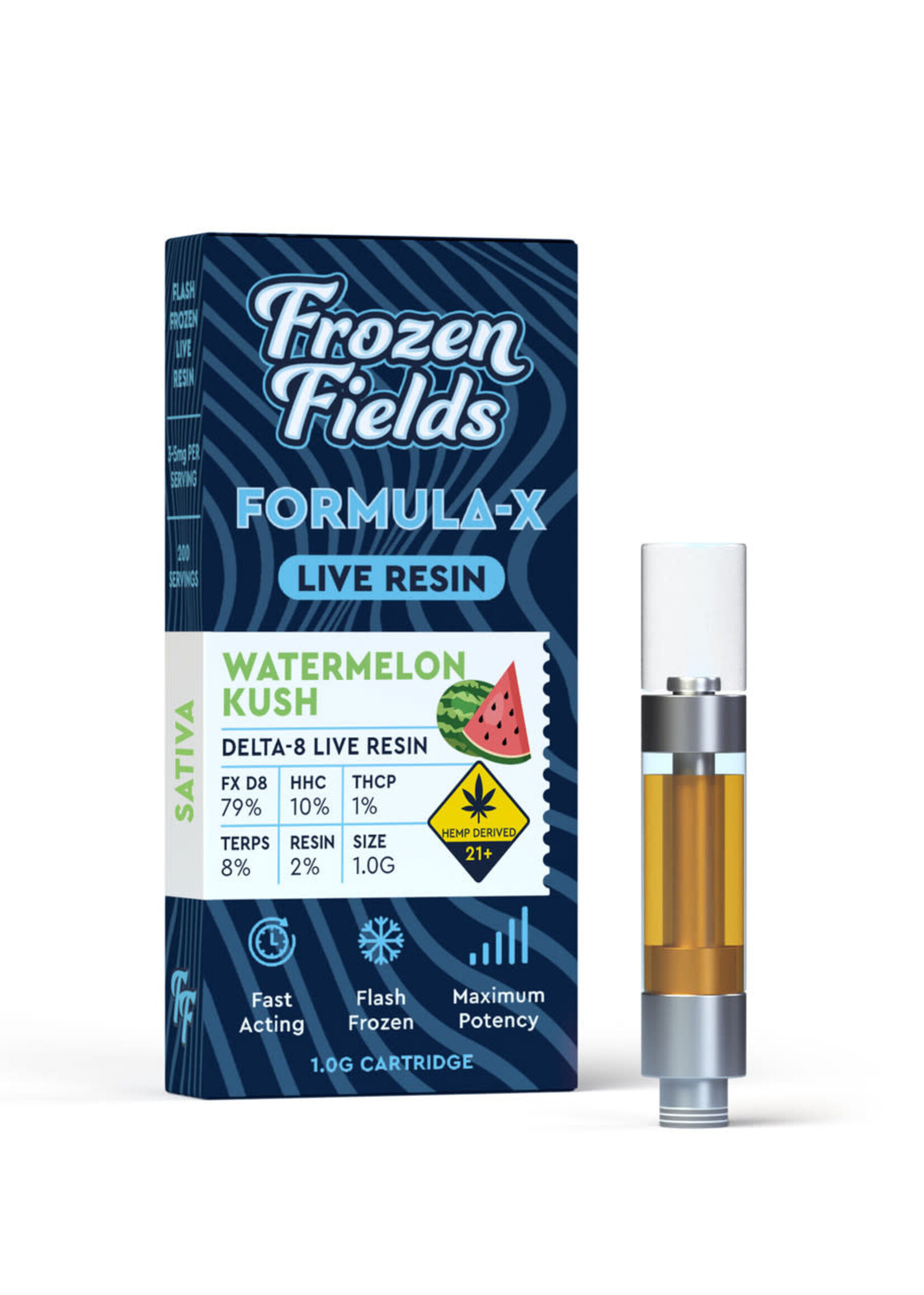 Frozen Fields Frozen Fields - Formula-X - Cartridge - Live Resin - 1 G Watermelon Kush