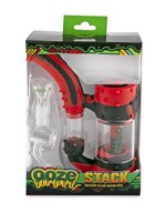 Ooze Ooze Stack Pipe Silicone Bubbler Black Red