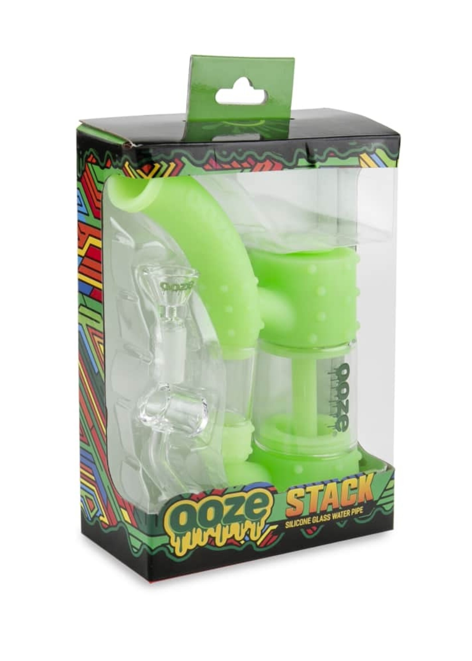 Ooze Ooze Stack Pipe Silicone Bubbler Green