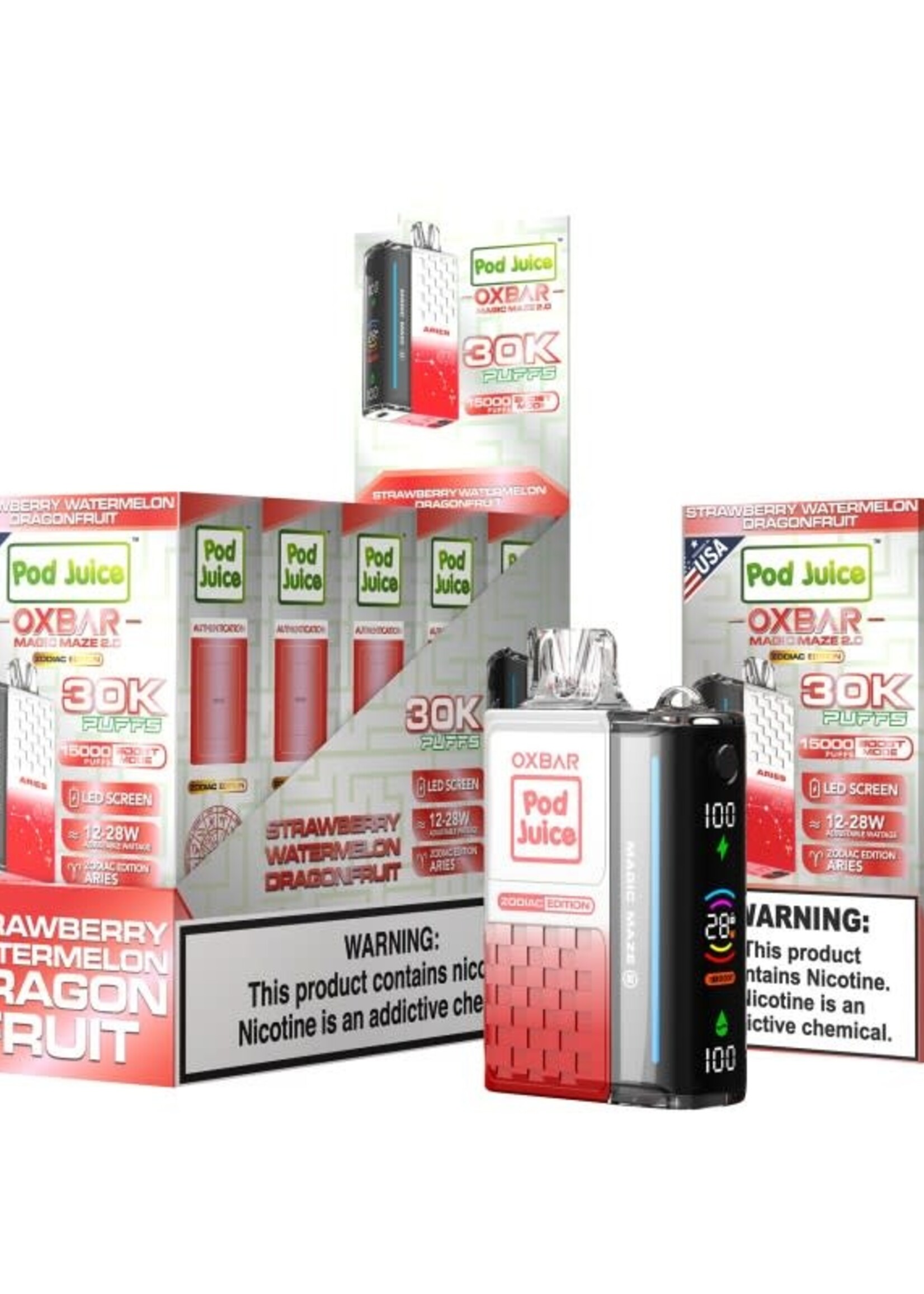 Oxbar OXBAR X POD JUICE MAGIC MAZE 2 – 30000 PUFFS – VAPE DISPOSABLE Strawberry Watermelon Dragon Fruit