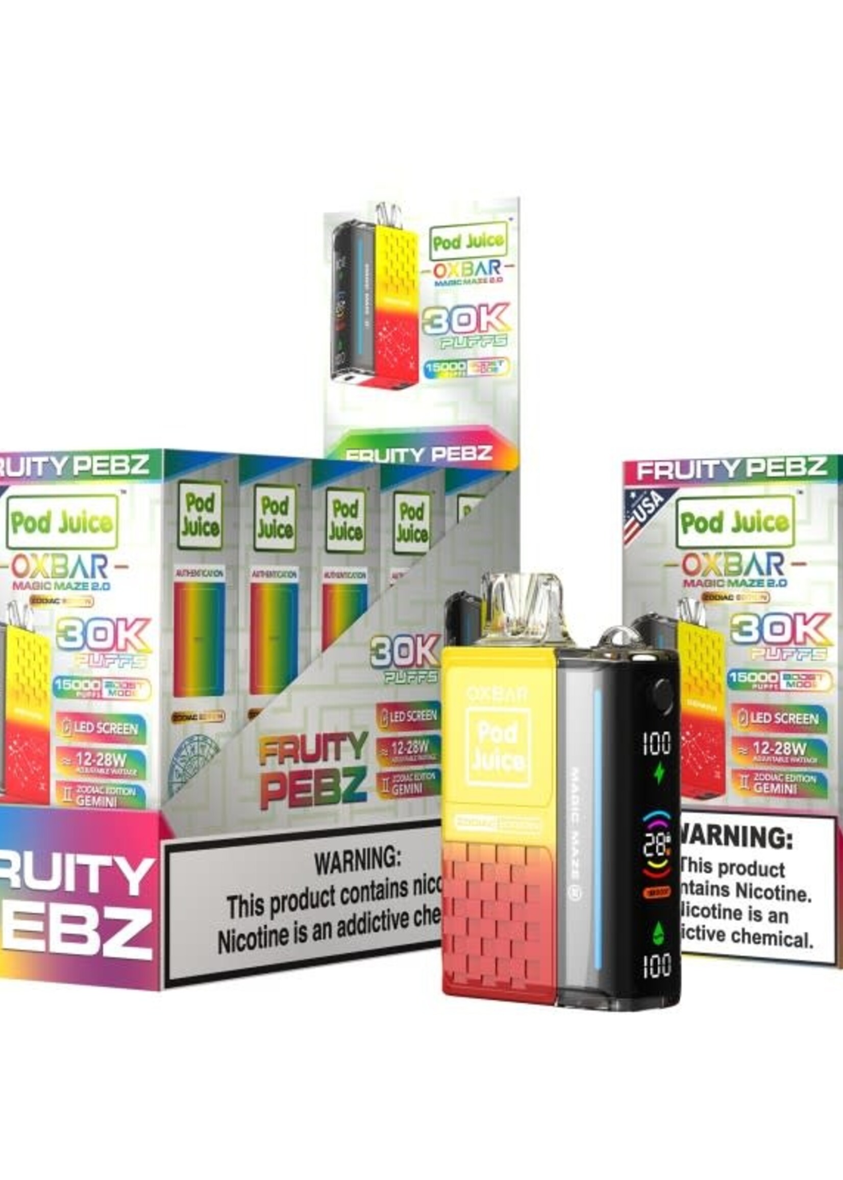 Oxbar OXBAR X POD JUICE MAGIC MAZE 2 – 30000 PUFFS – VAPE DISPOSABLE Fruity Pebz