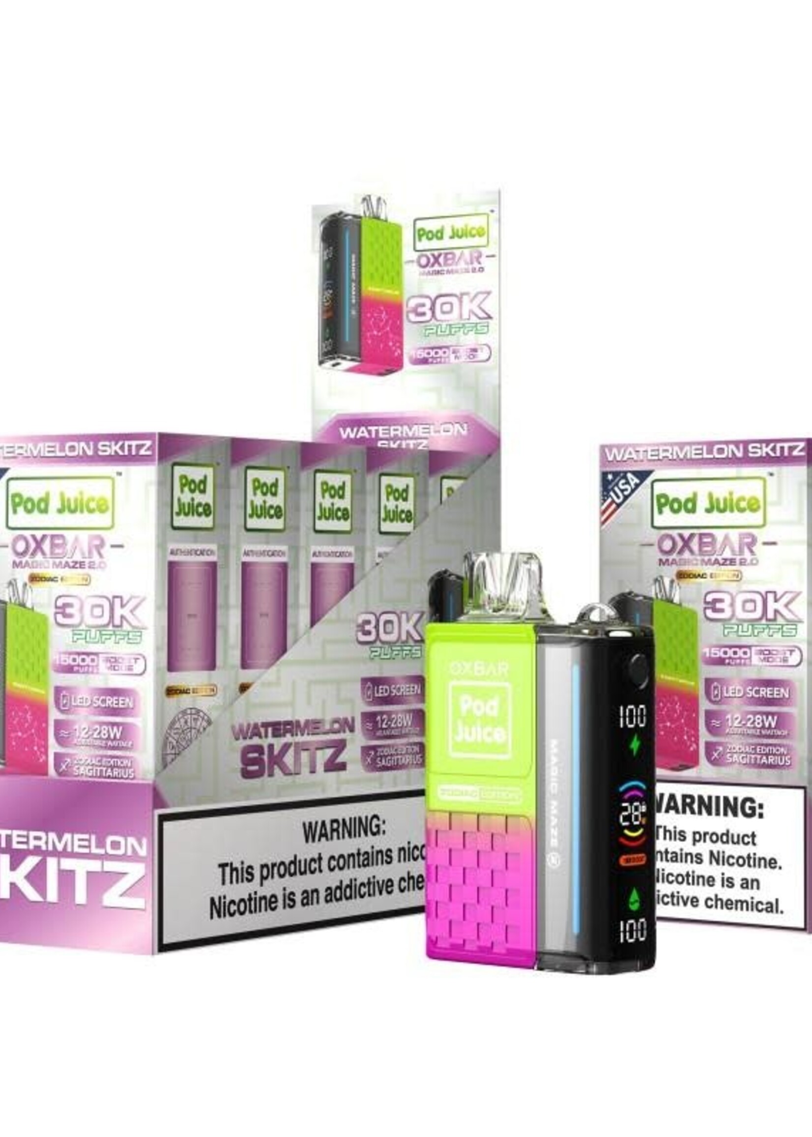 Oxbar OXBAR X POD JUICE MAGIC MAZE 2 – 30000 PUFFS – VAPE DISPOSABLE Watermelon Skitz