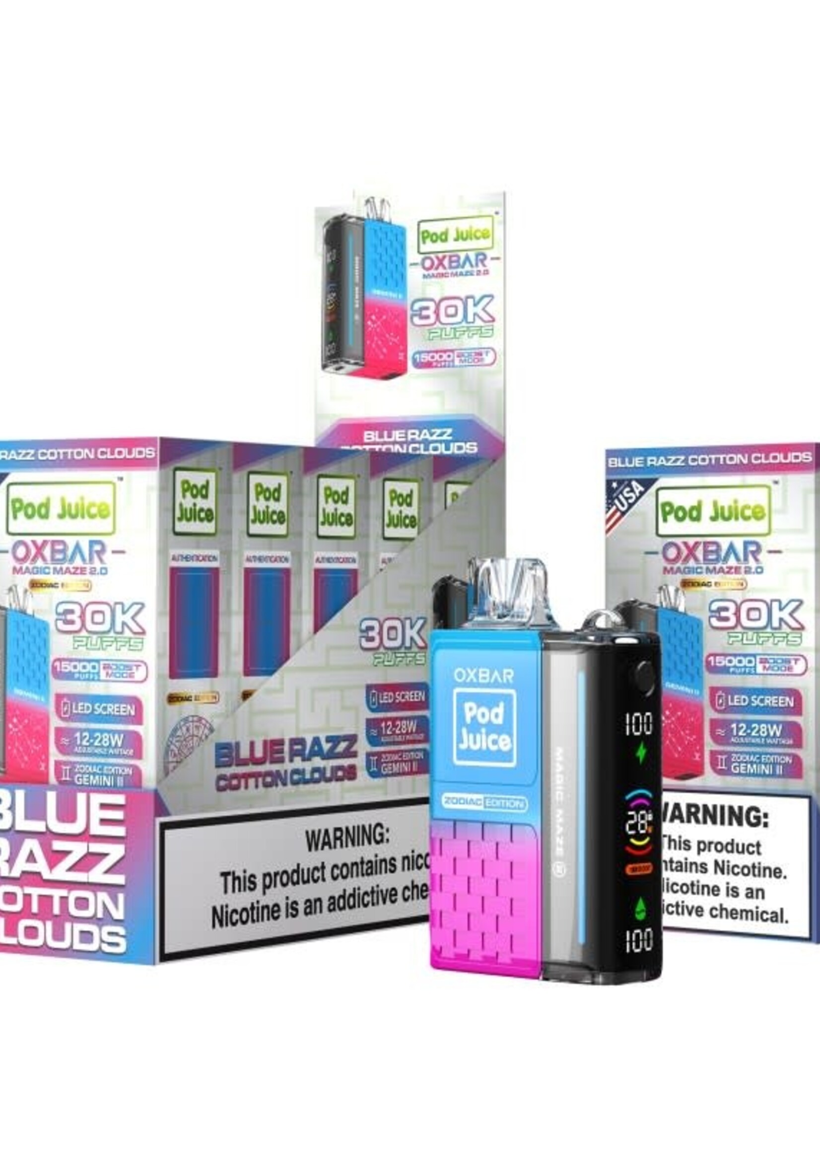 Oxbar OXBAR X POD JUICE MAGIC MAZE 2 – 30000 PUFFS – VAPE DISPOSABLE Blue Razz Cotton Clouds