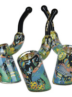 Pulsar Pulsar Inside Print Bent Sherlock Glass Hand Pipe Garden Of Cosmic Delights 4"