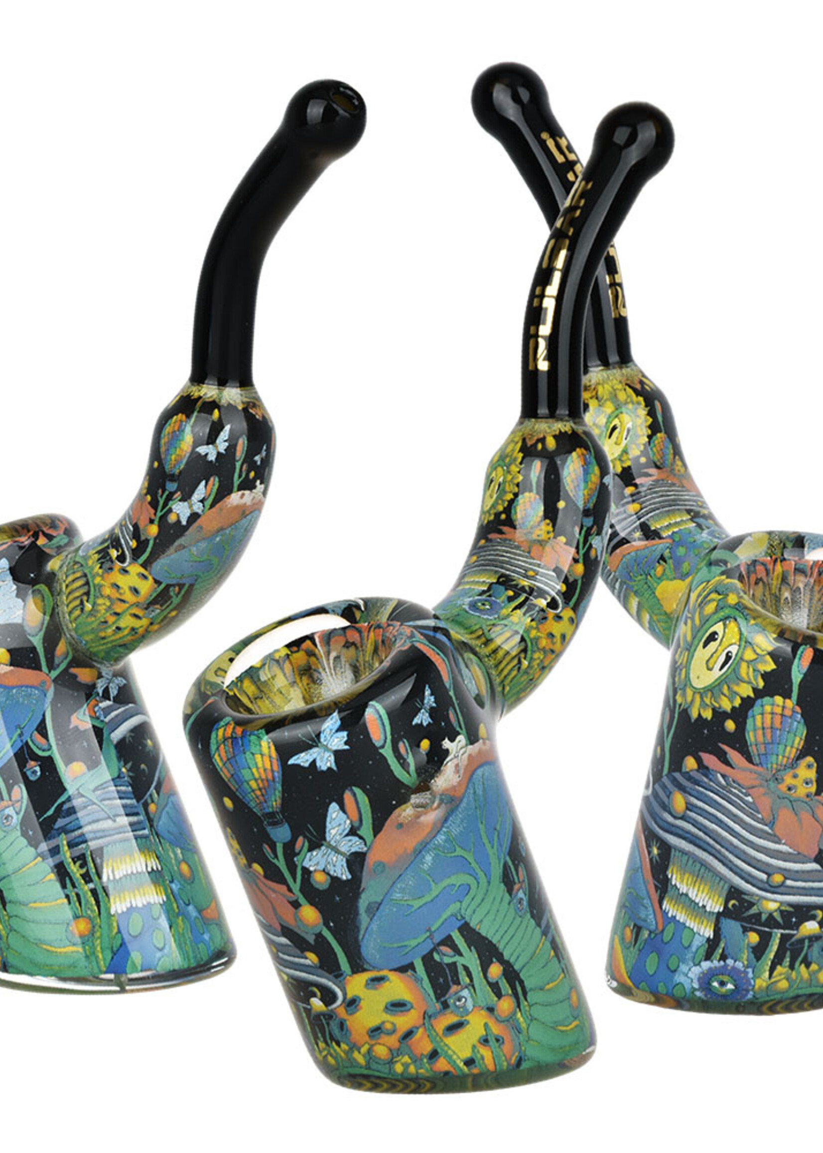 Pulsar Pulsar Inside Print Bent Sherlock Glass Hand Pipe Garden Of Cosmic Delights 4"