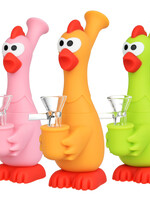 What The Cluck Silicone Water Pipe 7"