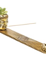 Fujima Buddha Incense Burner with Plant - 12.5IN