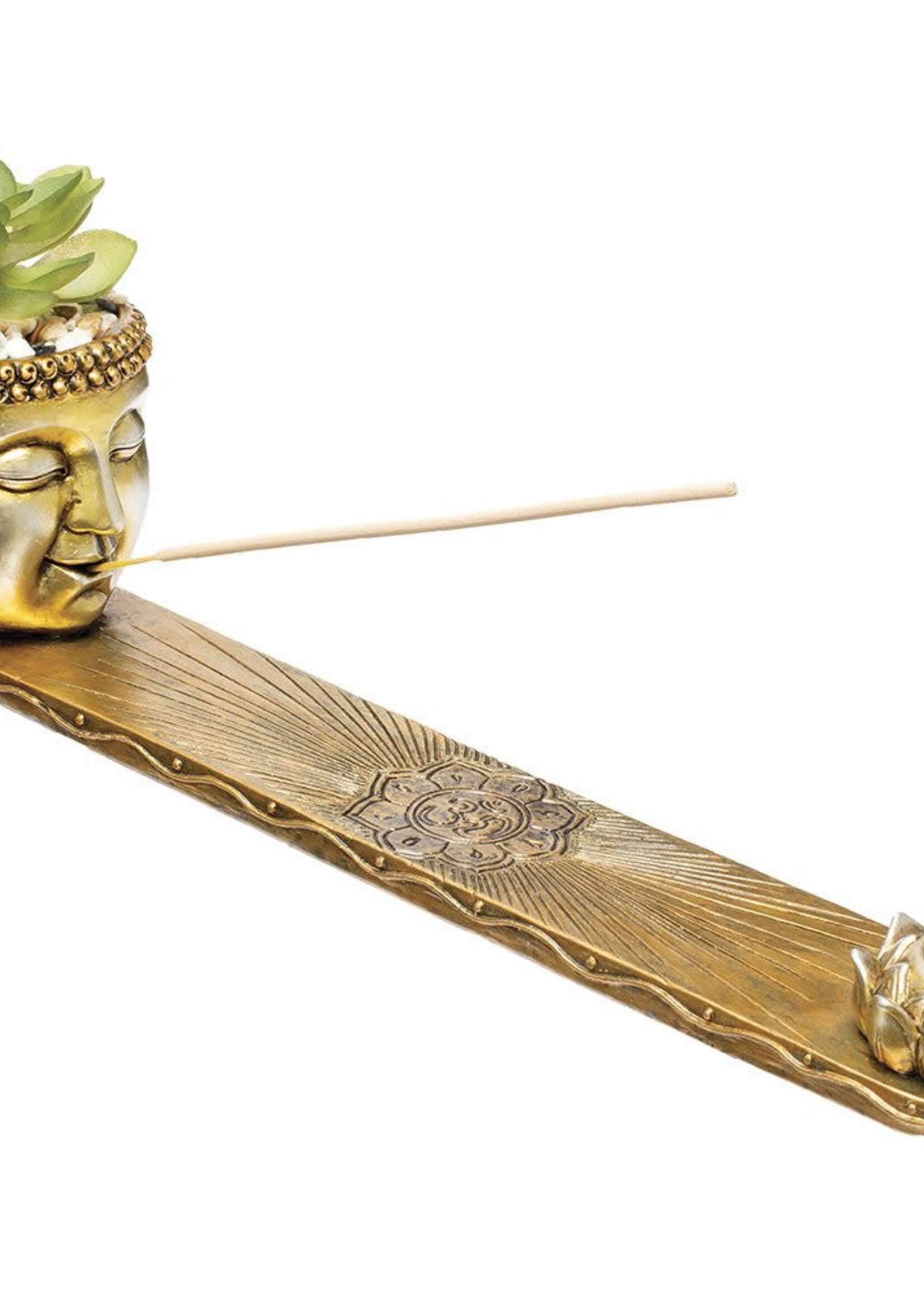 Fujima Buddha Incense Burner with Plant - 12.5IN