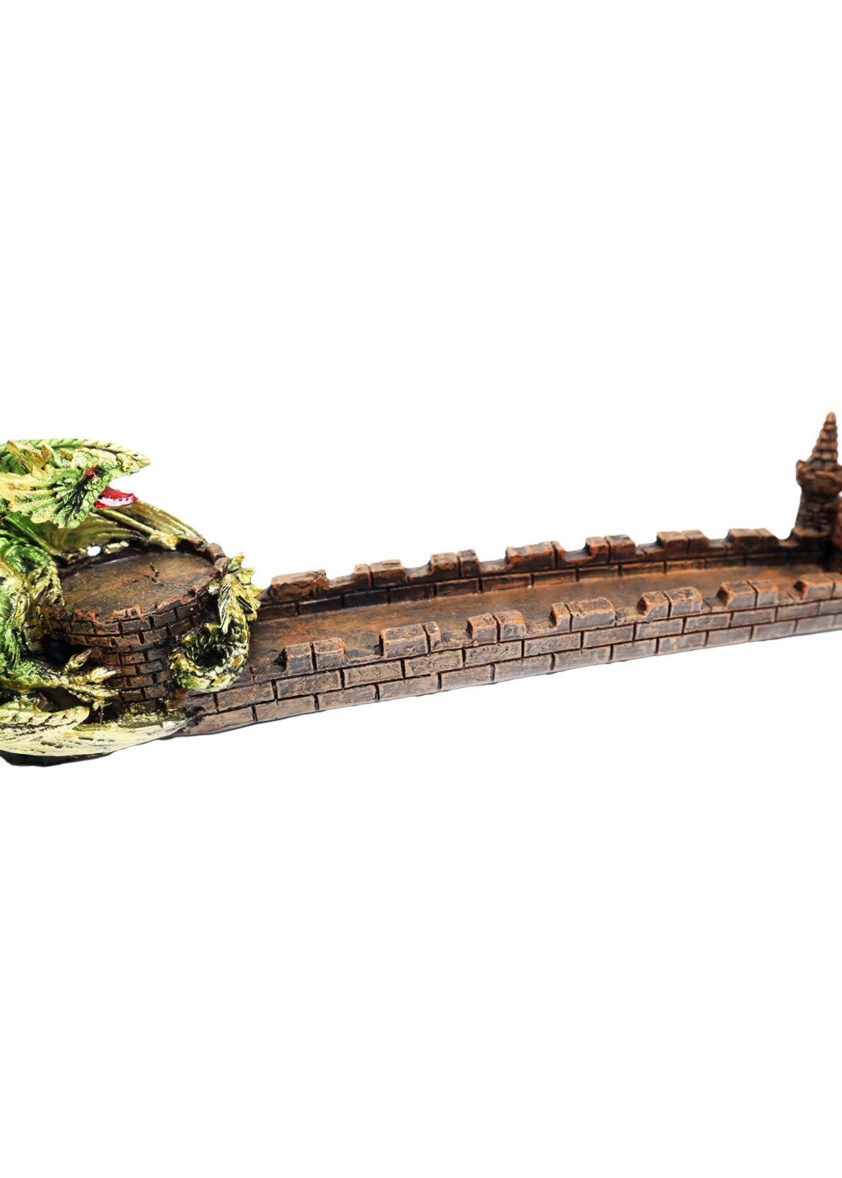 Fujima Green Dragon Castle Polystone Incense Burner