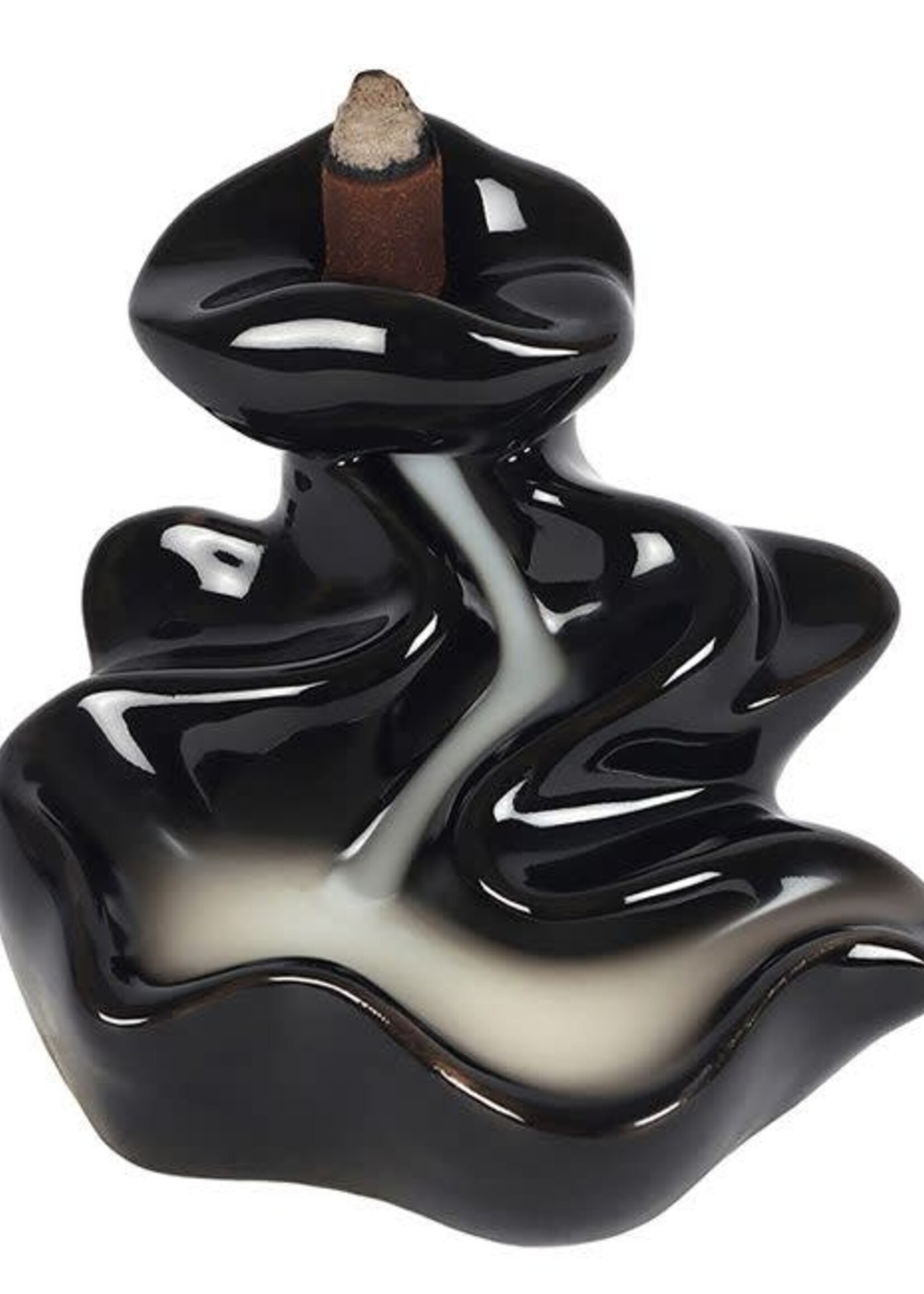 River Ceramic Back Flow Incense Burner - 4 Inches
