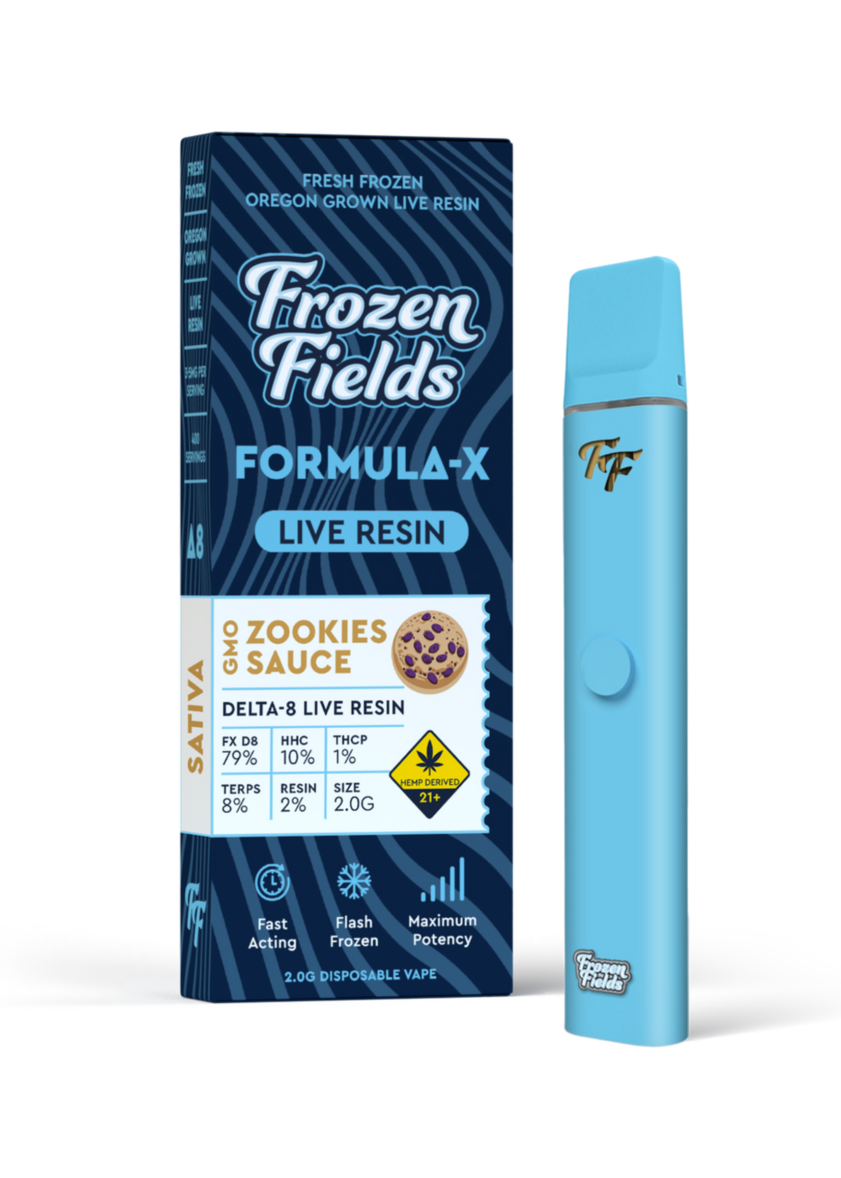 Frozen Fields Frozen Fields - Formula-X - Disposable Vape - Live Resin - 2 G GMO Zookies Sauce