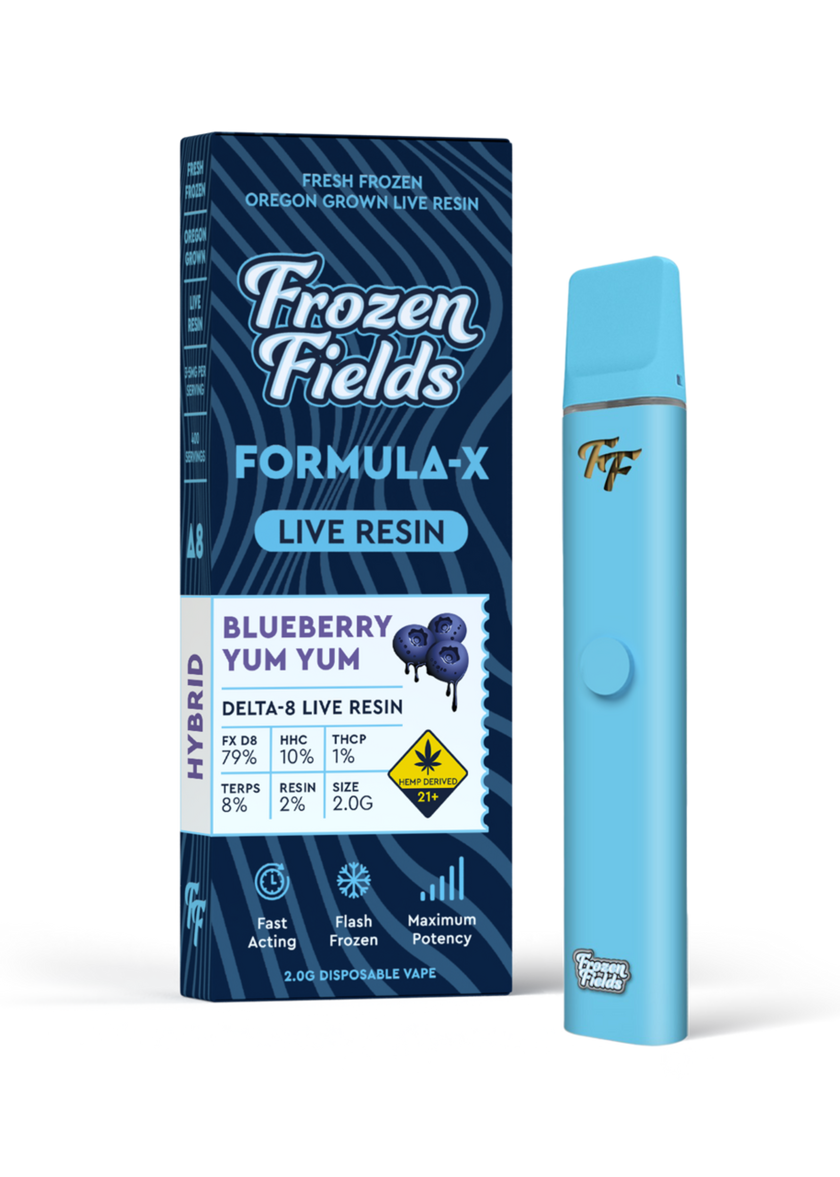 Frozen Fields Frozen Fields - Formula-X - Disposable Vape - Live Resin - 2 G Blueberry Yum Yum