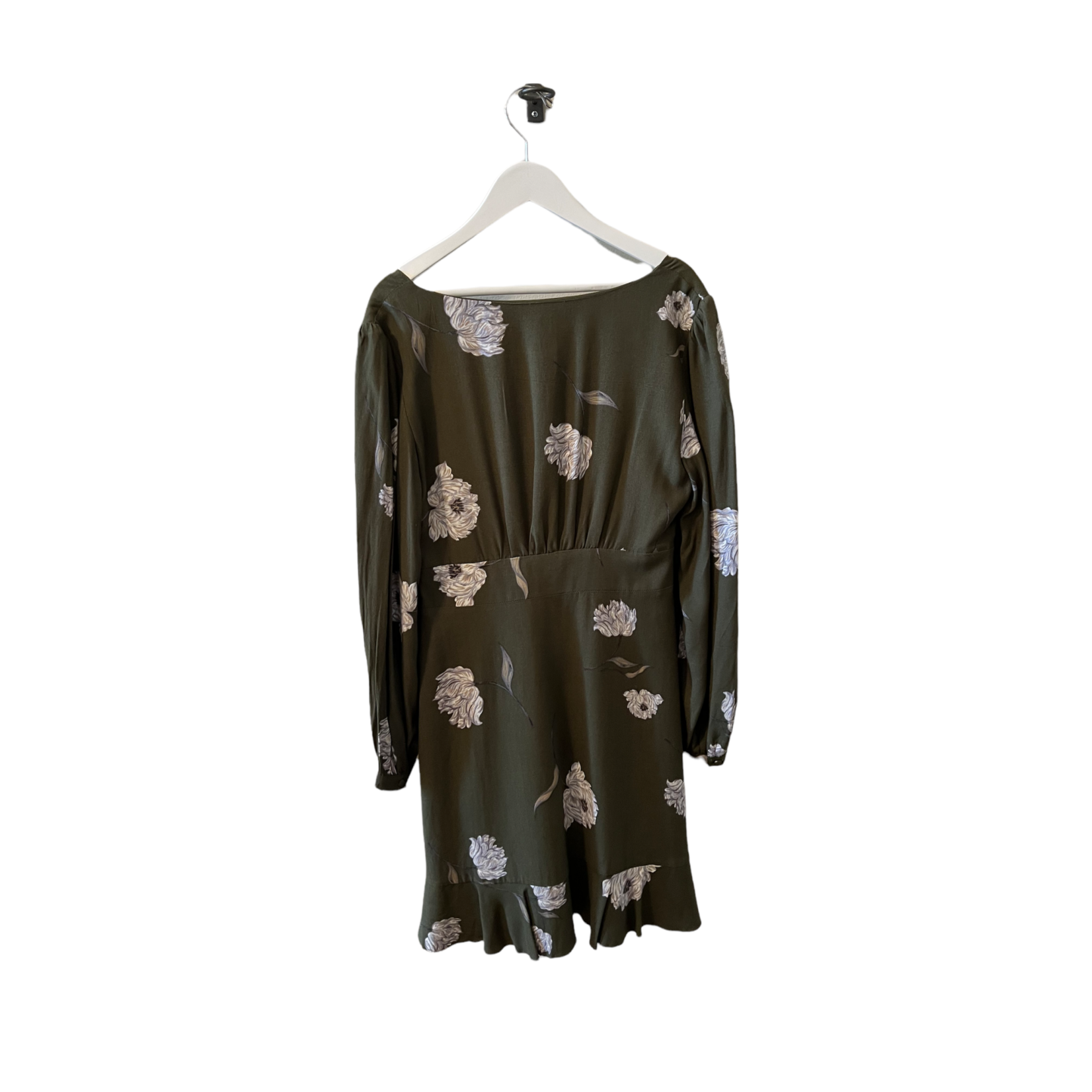 CUPCAKES AND CASHMERE DARK OLIVE FLORAL DRESS- SIZE S