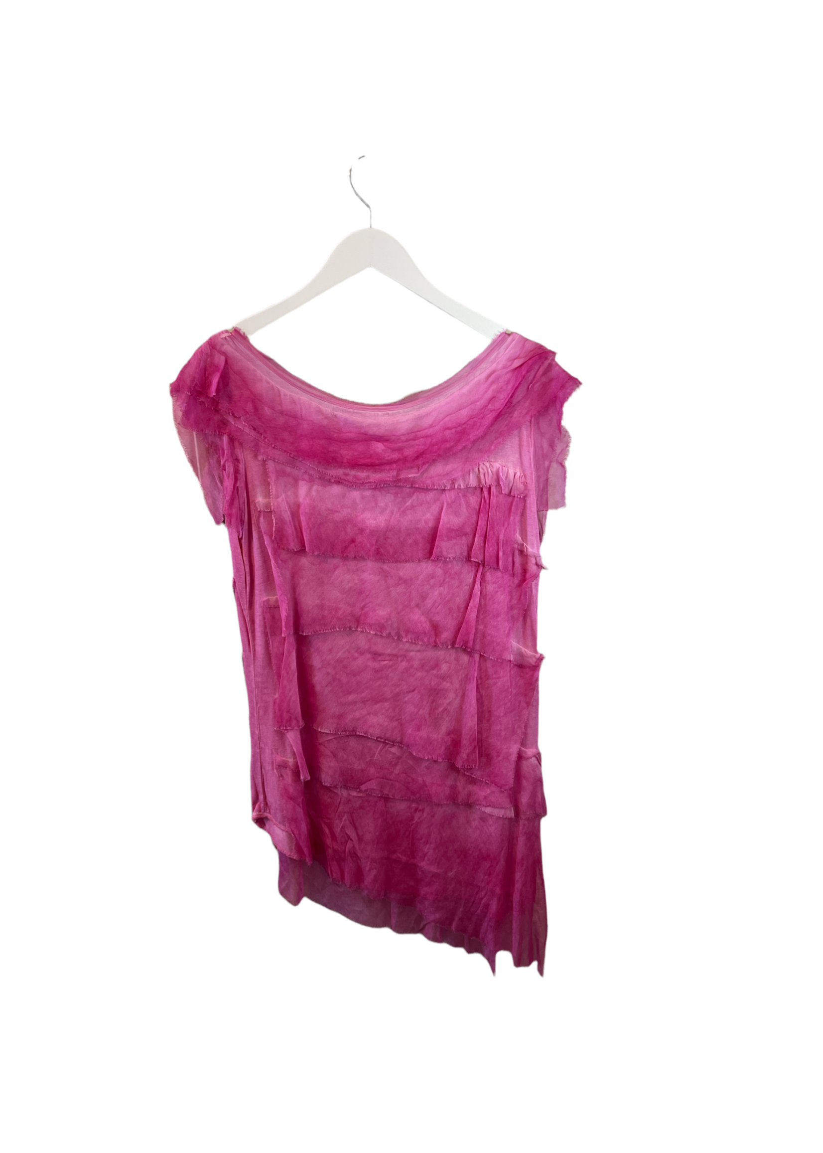 MADE IN ITALY RUFFLE ASYMMETRICAL TOP- SIZE S
