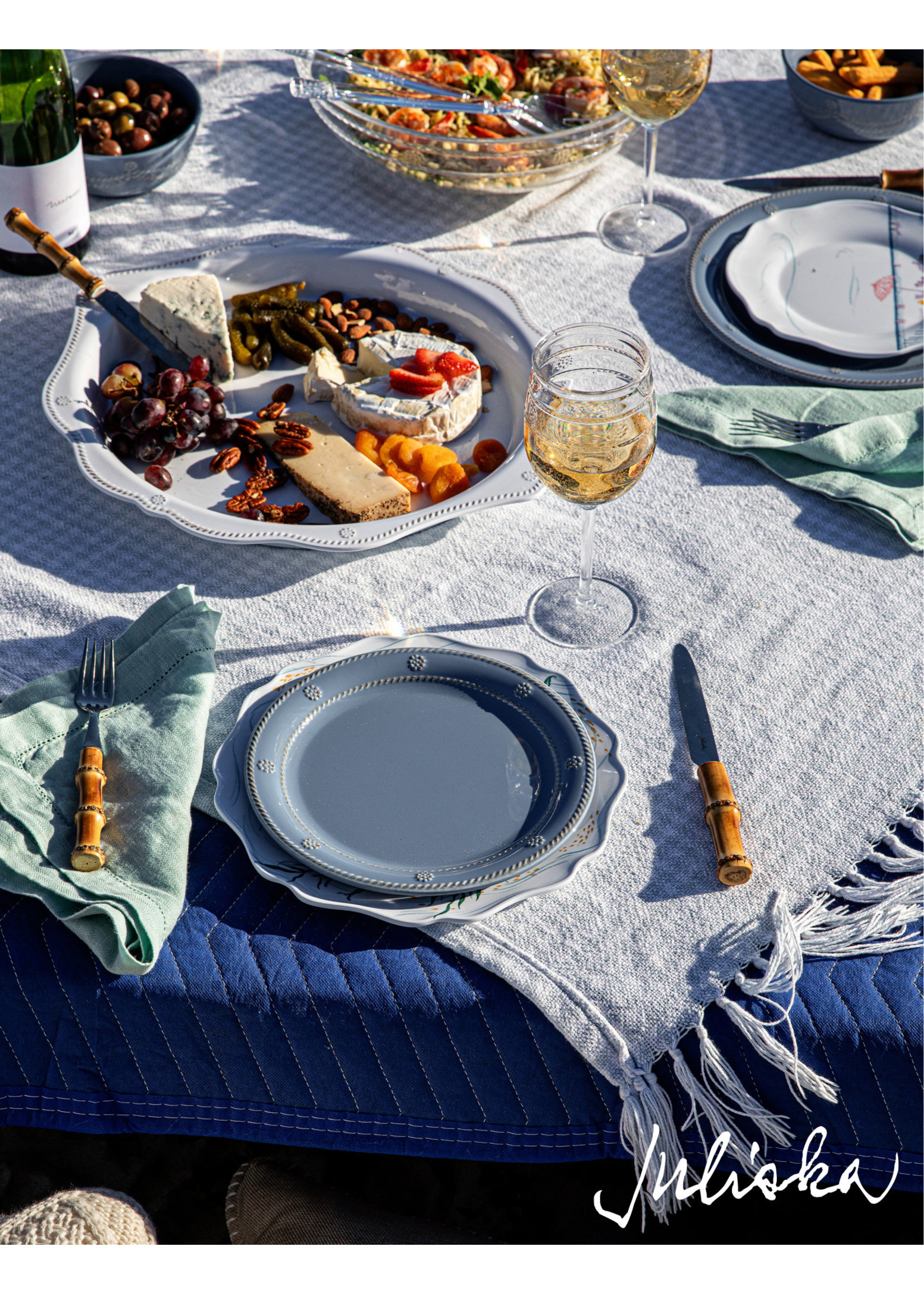 Juliska Berry & Thread Chambray Melamine Dessert/Salad Plate