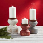 Mud Pie Small Short Distressed Candlestick