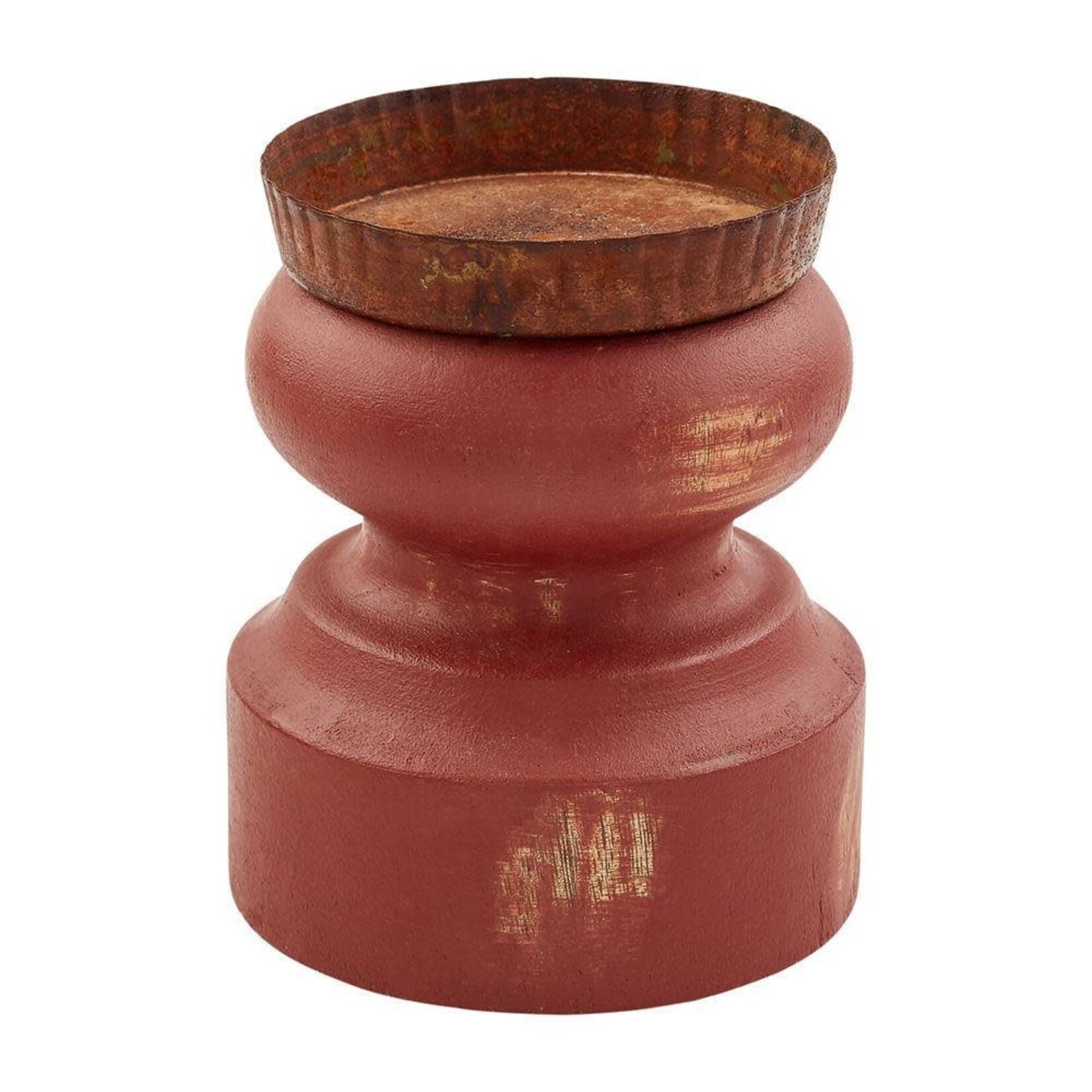 Mud Pie Small Short Distressed Candlestick