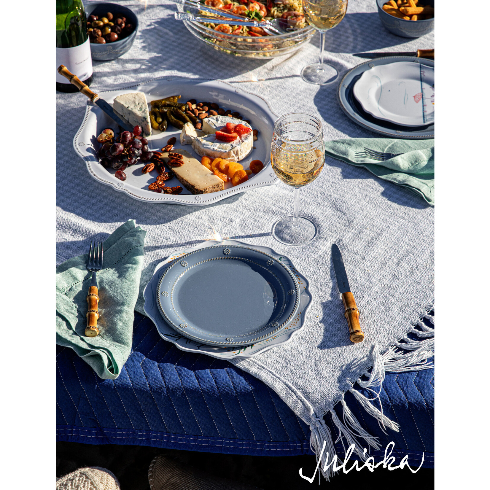 Juliska Berry & Thread Whitewash Melamine Dinner Plate