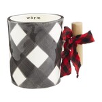 Mud Pie Black Buffalo Plaid Oversized Mug