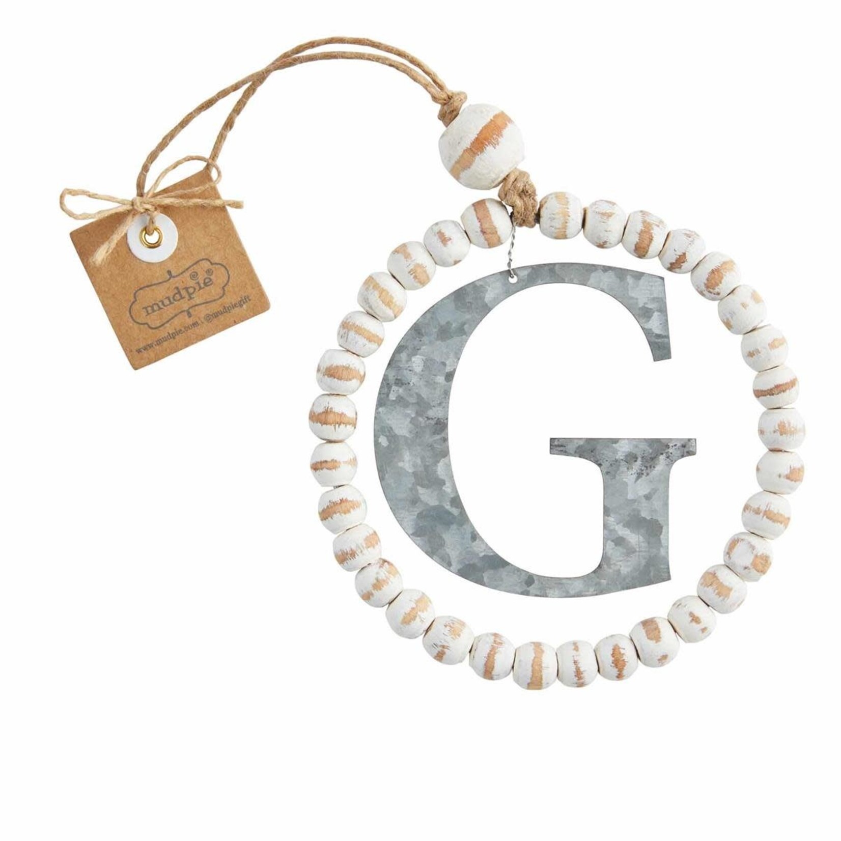 Mud Pie N Initial Beaded Ornament