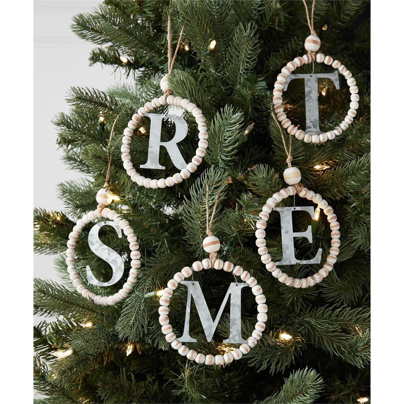 Mud Pie N Initial Beaded Ornament
