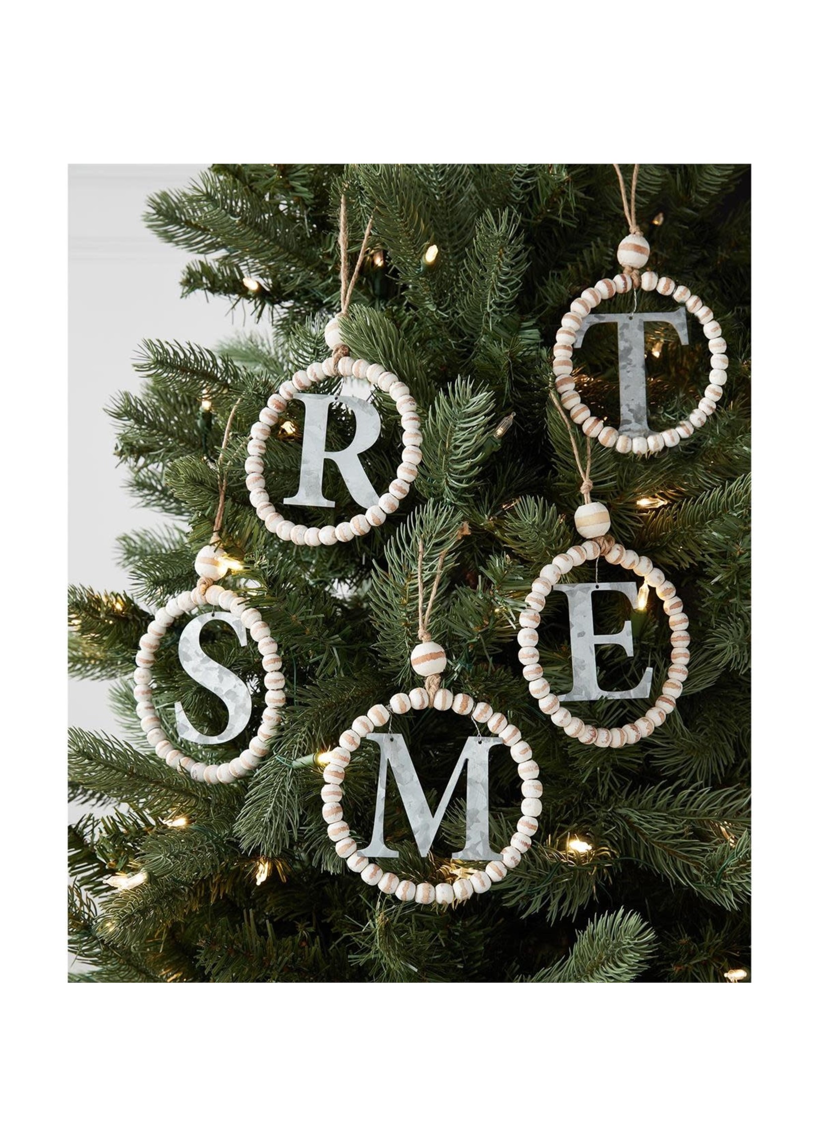 Mud Pie N Initial Beaded Ornament