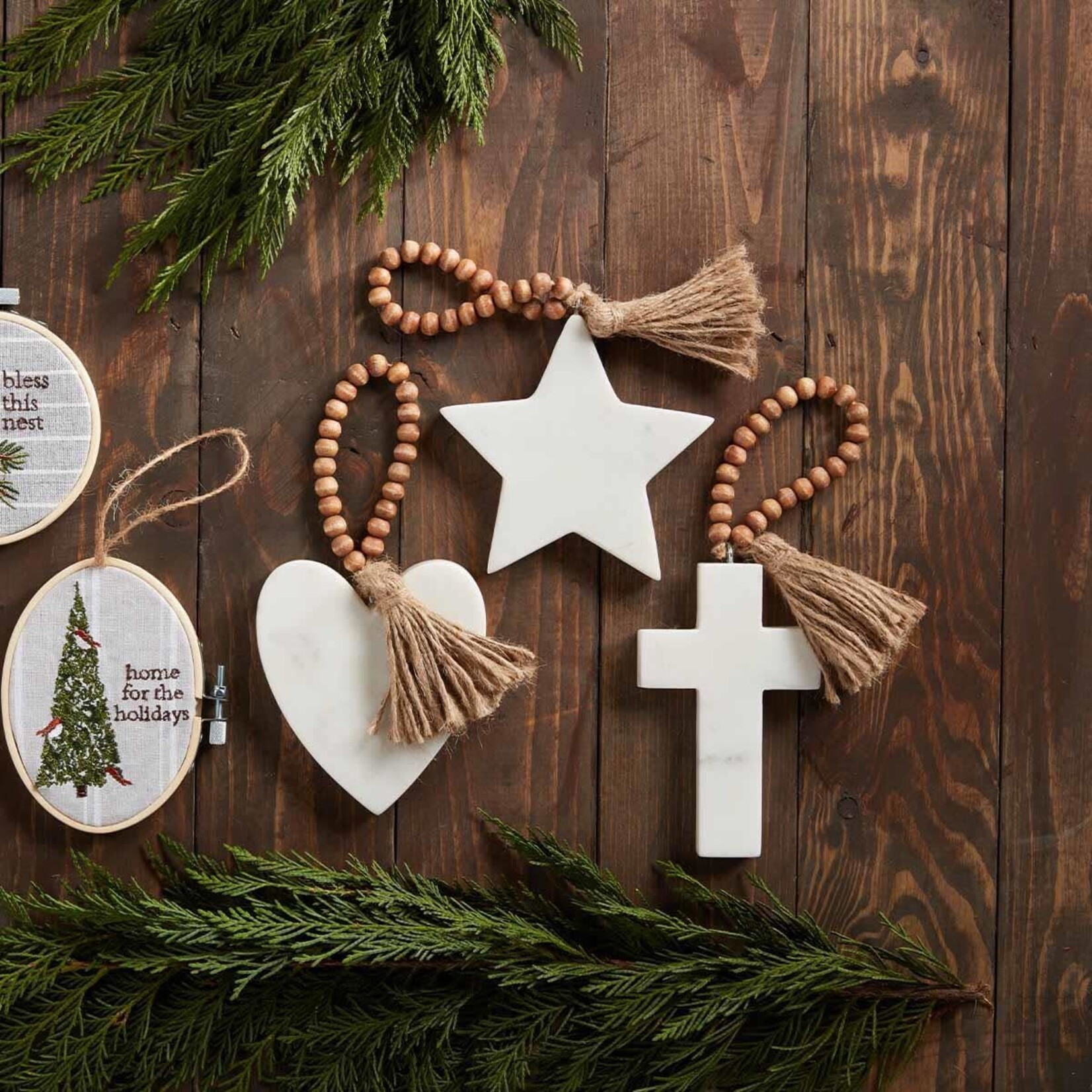 Mud Pie Star Marble Ornament