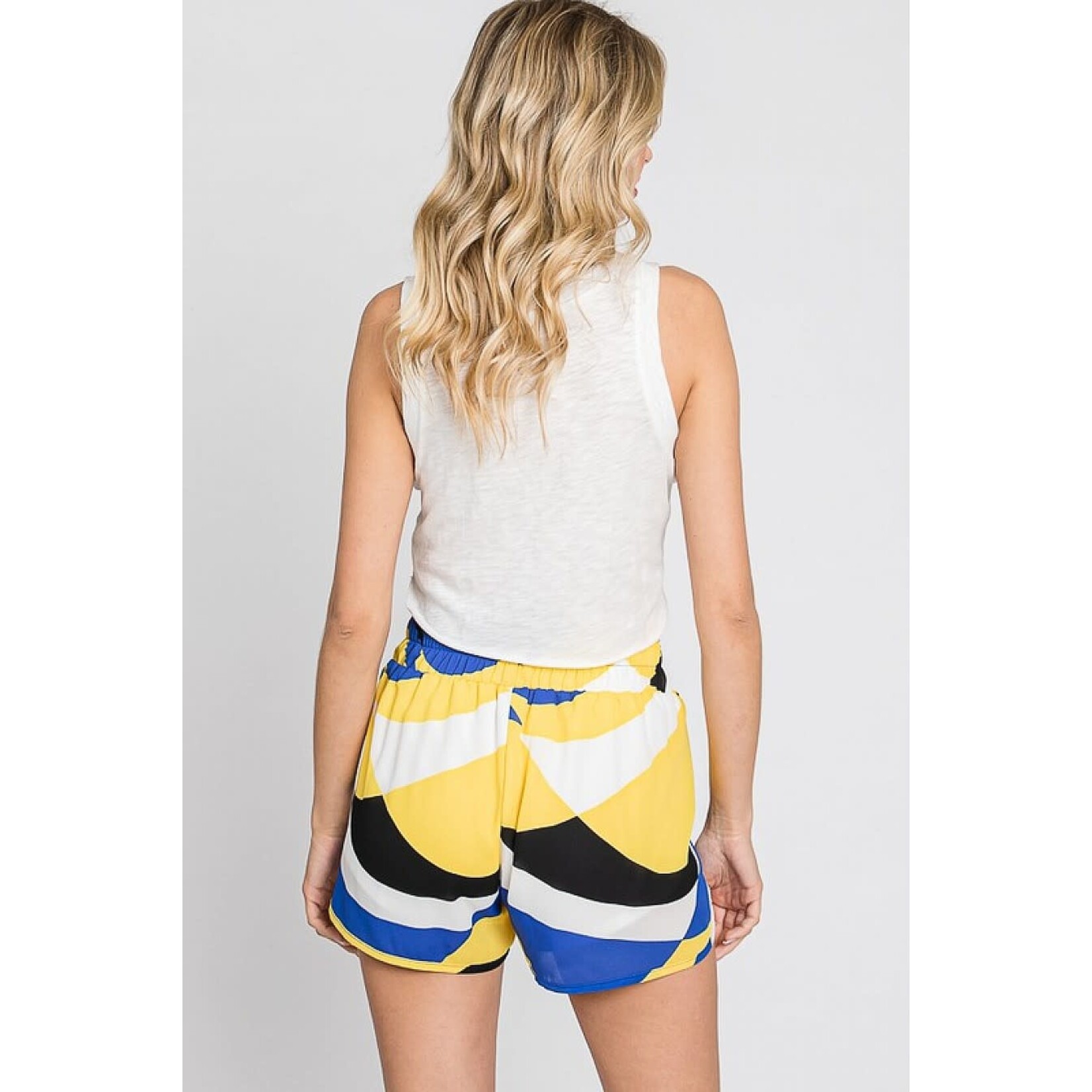 GeeGee Plus Size Zeometric Printed Athletic Shorts