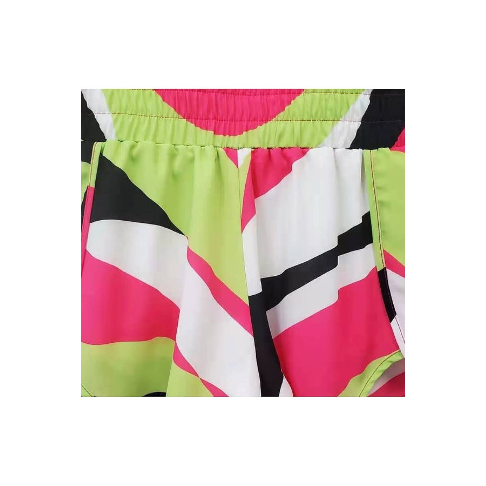 GeeGee Plus Size Zeometric Printed Athletic Shorts
