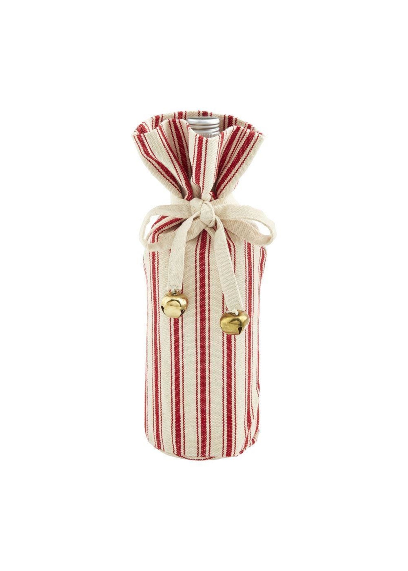 Mud Pie Stripe Christmas Wine Bag