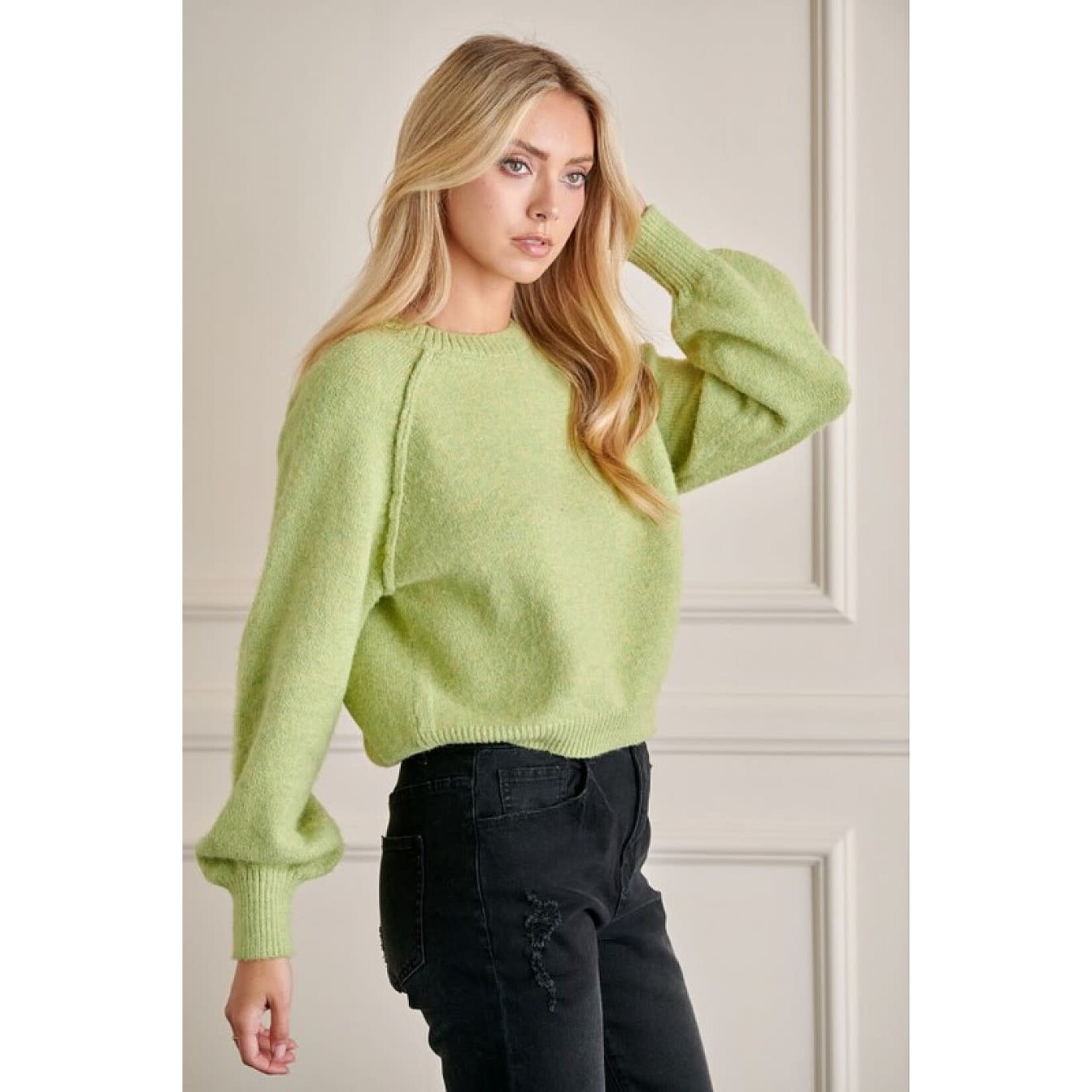 GeeGee Plus Size Reverse Stitch Sweater