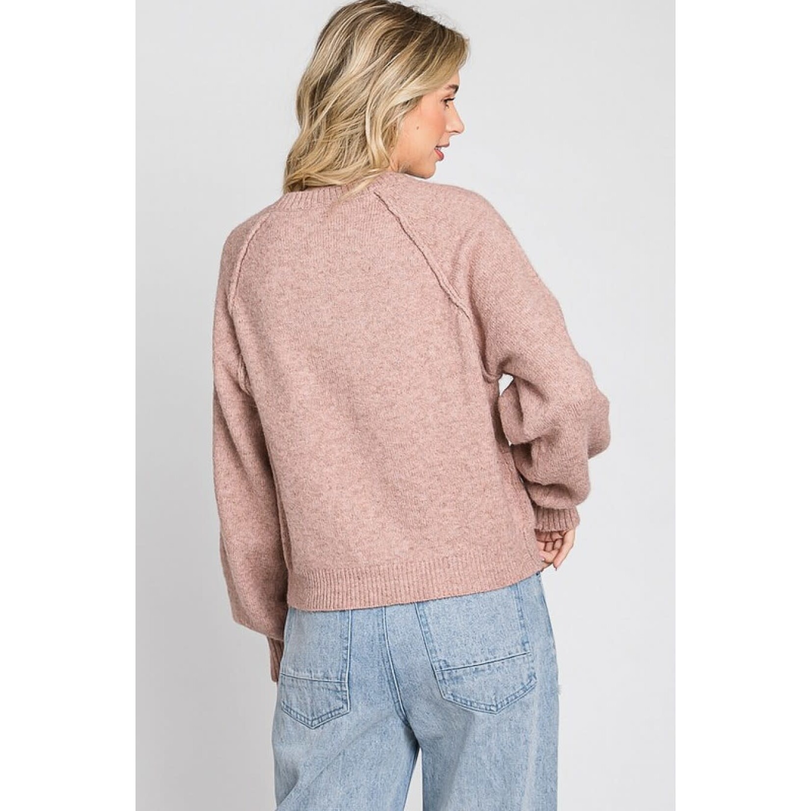 GeeGee Plus Size Reverse Stitch Sweater