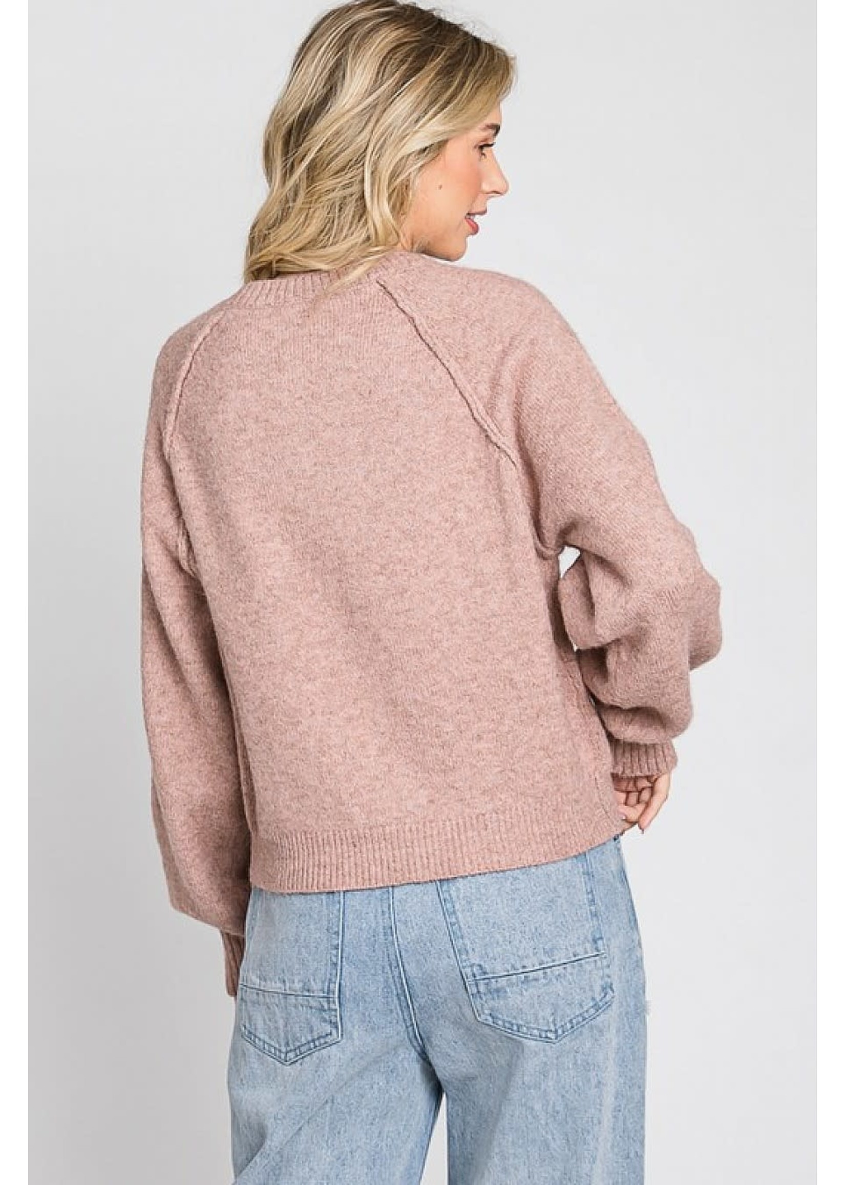 GeeGee Plus Size Reverse Stitch Sweater