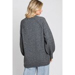 GeeGee Plus Size Long Reverse Stitch Sweater