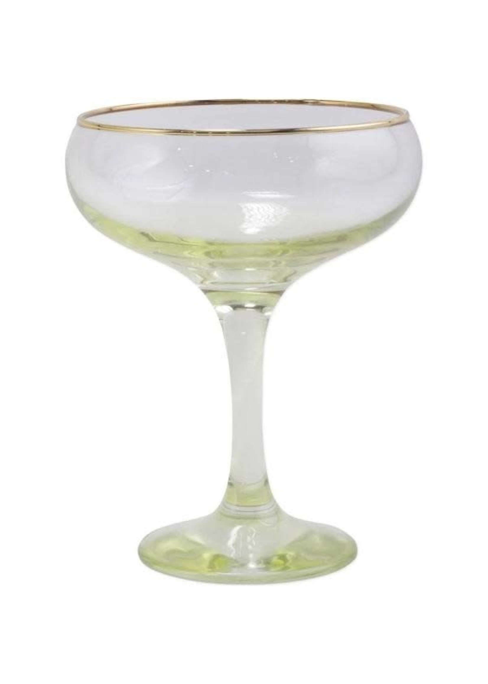 VIETRI Rainbow Pastel Assorted Coupe Champagne Glasses - Set of 4