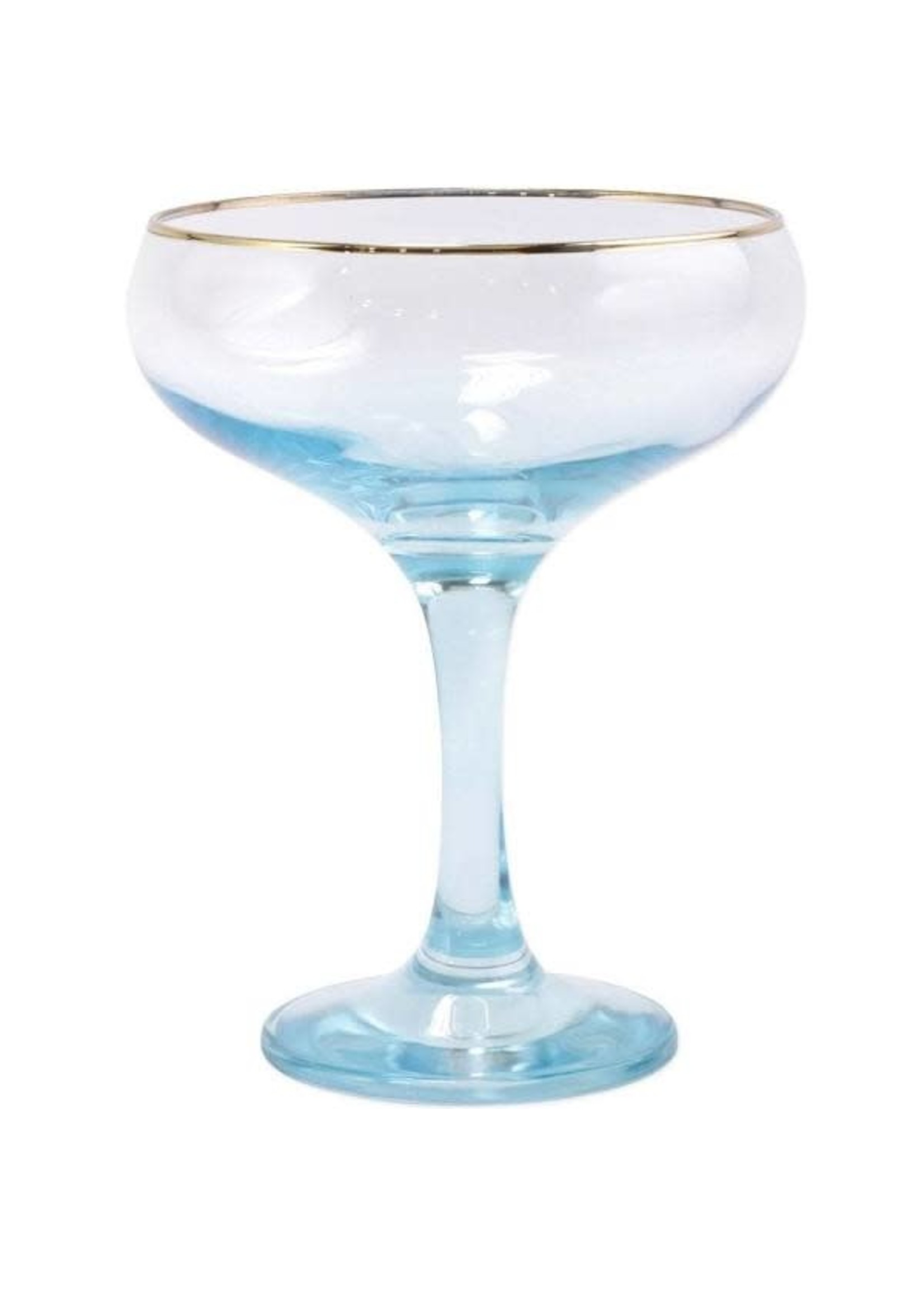 VIETRI Rainbow Pastel Assorted Coupe Champagne Glasses - Set of 4