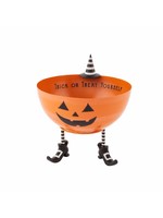 Mud Pie Tin Pedestal Pumpkin Candy Bowl