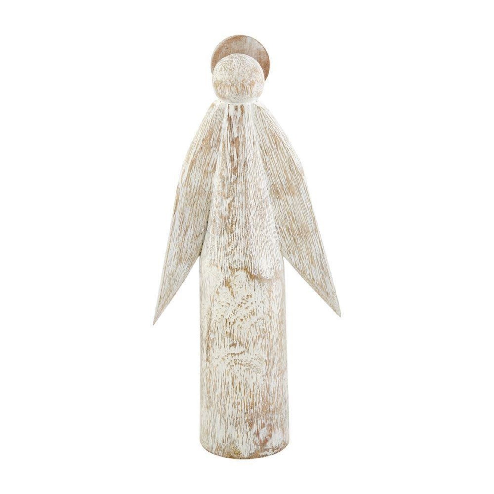 Mud Pie Large White Wood Angel Sitter