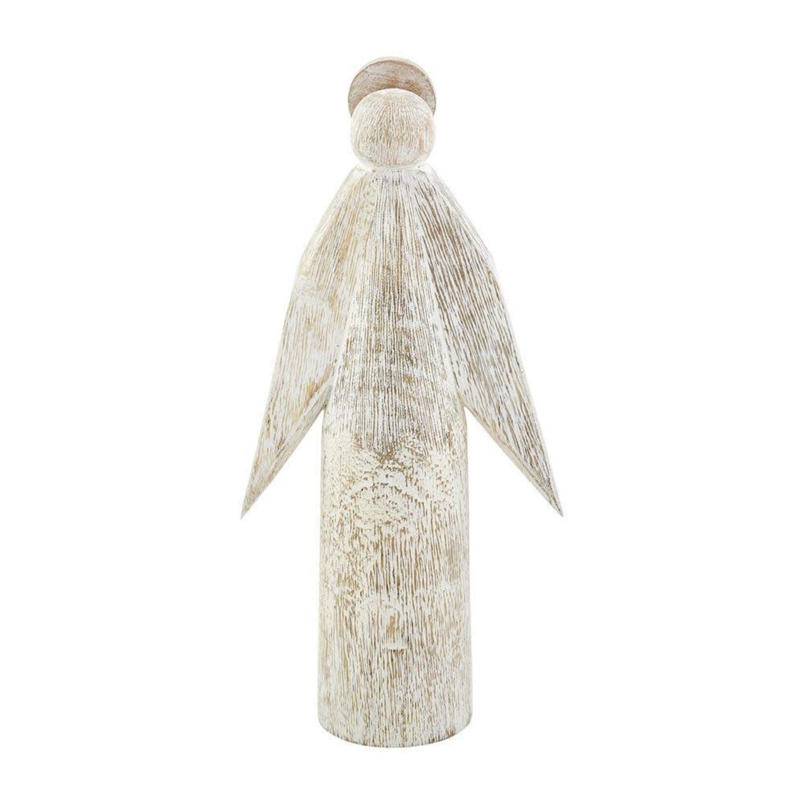 Mud Pie Medium White Wood Angel Sitter