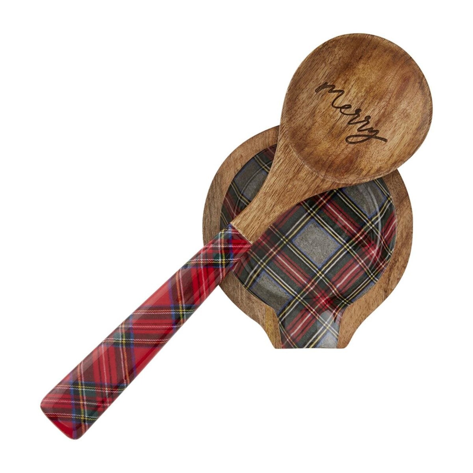 Mud Pie Tartan Spoon Rest Set