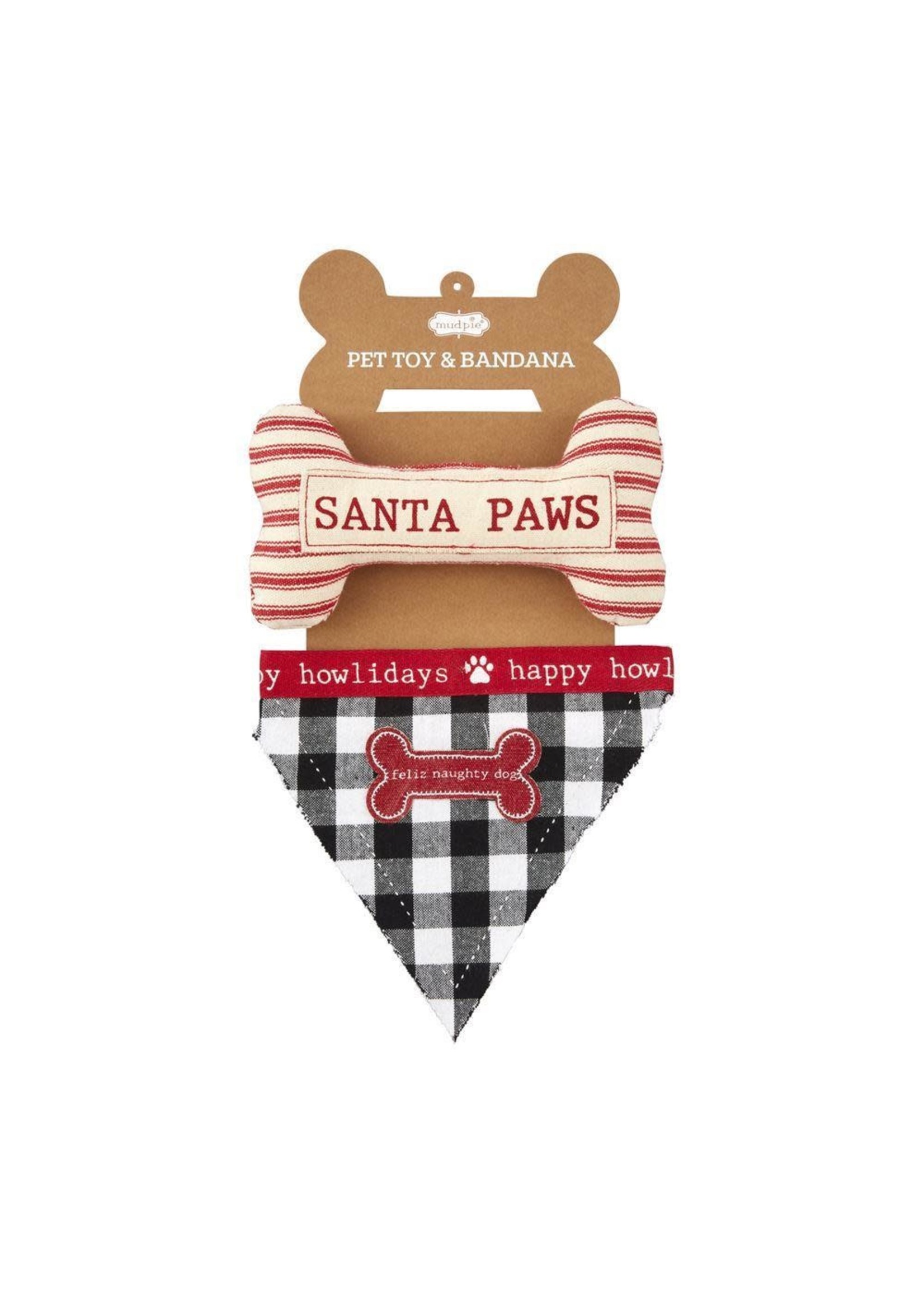 Mud Pie Feliz Naughty Toy Bandanna Set