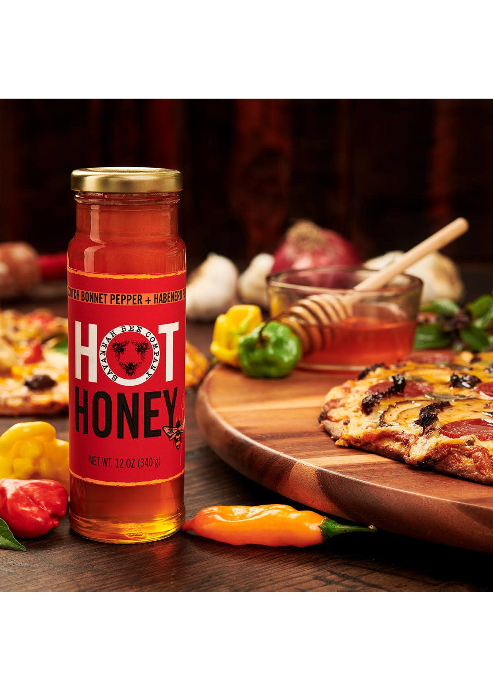 Savannah Bee Company Hot Honey 12 oz Tower Scotch Bonnet / Wildflower