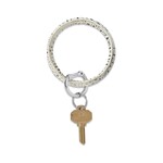 Oventure Leather Big O® Key Ring  in Quicksilver of Metallic Croc Collection