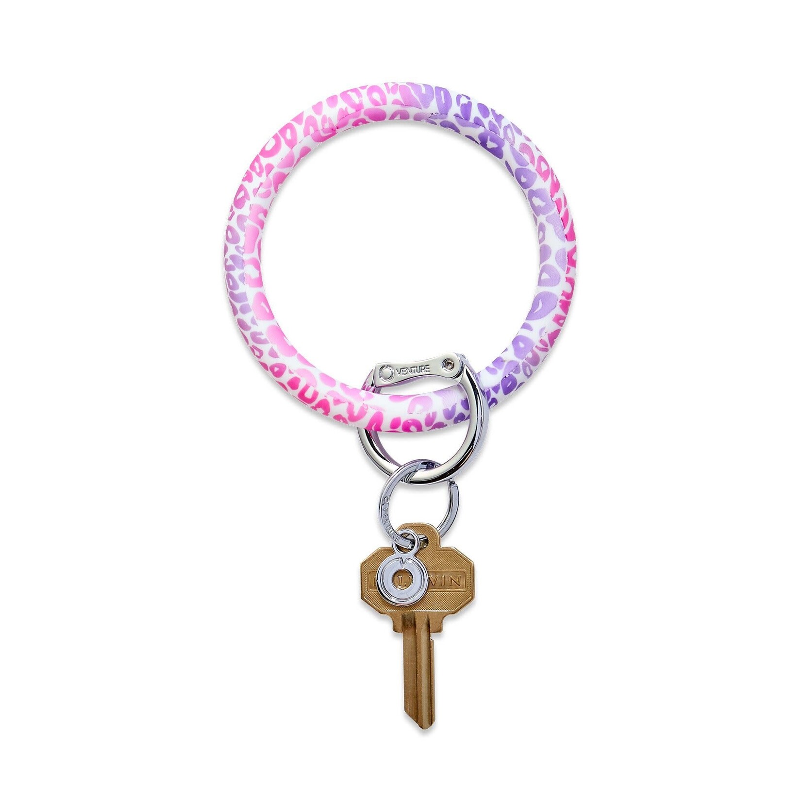 Oventure Silicone Big O® Key Ring in Pink Cheetah Print Collection