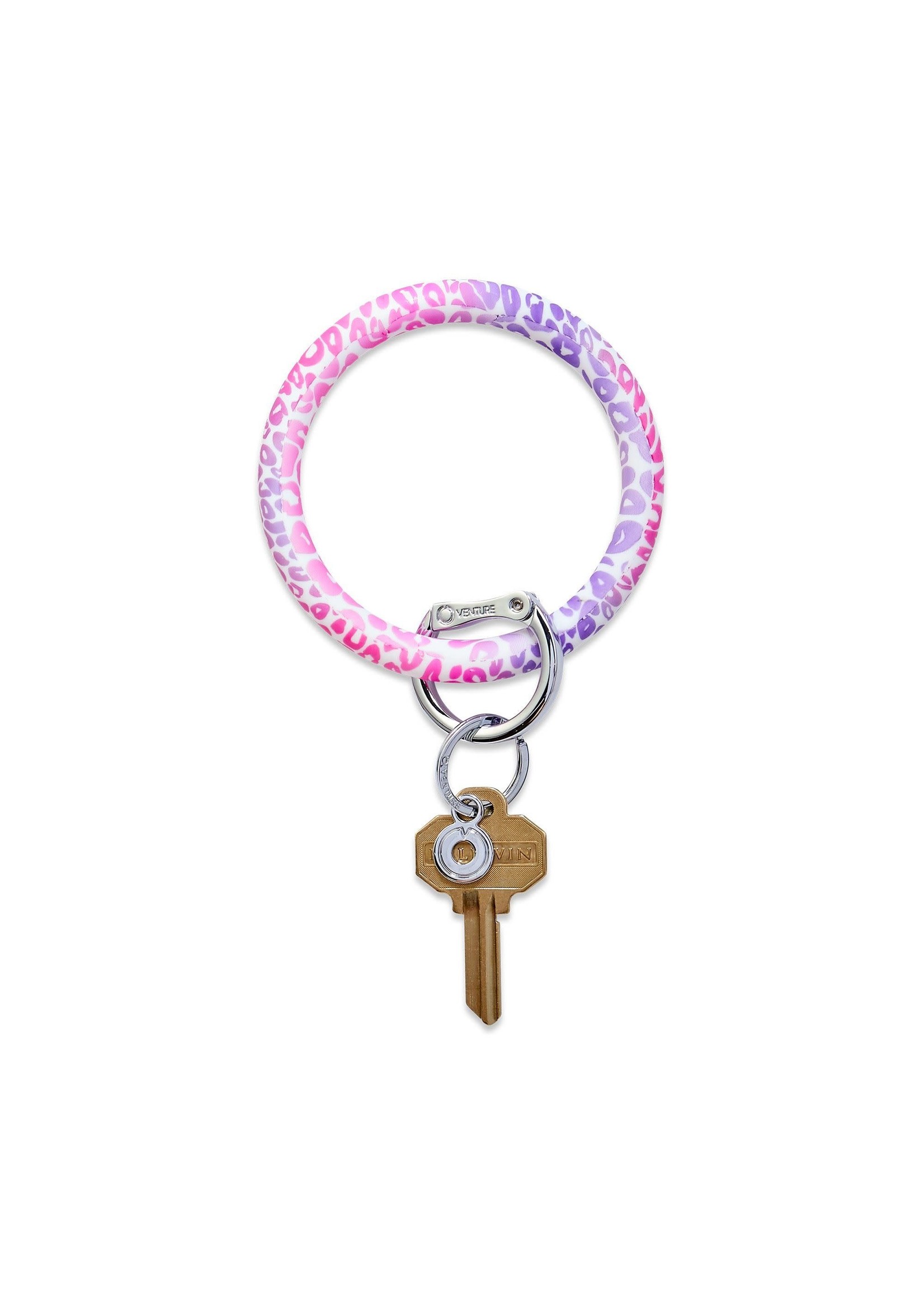 Oventure Silicone Big O® Key Ring in Pink Cheetah Print Collection