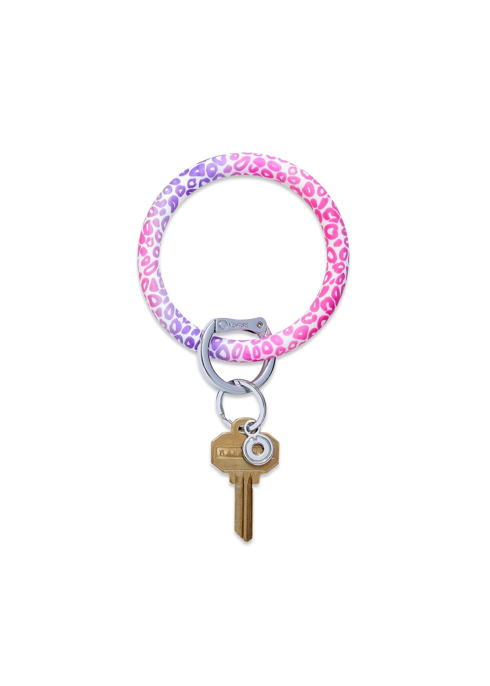 Oventure Silicone Big O® Key Ring in Pink Cheetah Print Collection