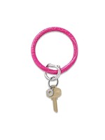 Oventure Leather Big O® Key Ring  in Pink Topaz Croc of Croc-Embossed Collection