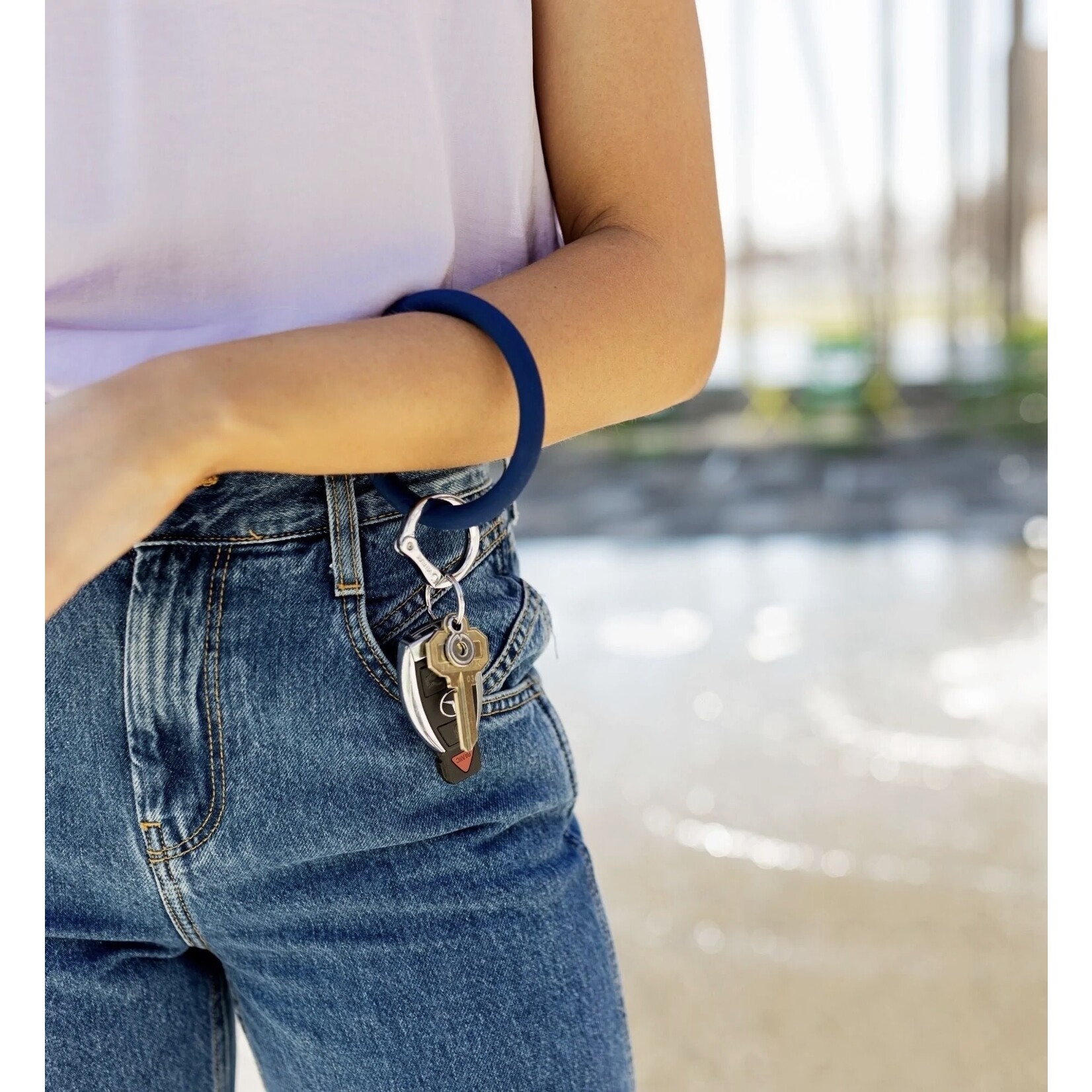 Oventure Silicone Big O® Key Ring in Midnight Navy of Signature Collection